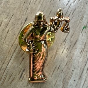 Vintage Lady Justice Pin Justice is blind